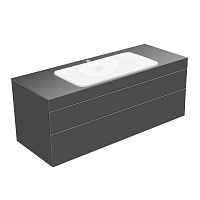 Тумба Keuco 31583110100 Edition 400 под умывальник 140х53.5 см, антрацит/стекло глянцевое антрацит