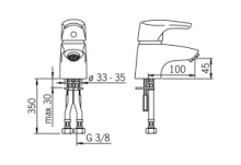 Смеситель для умывальника Oras Saga 1910F