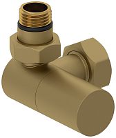 Вентиль Сунержа 032-1402-1234, 3D, левый, (цилиндр) G 1/2" НР х G 3/4" НГ, матовое золото