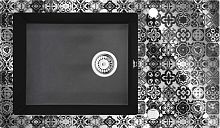 Мойка Deante ZSC_GP2C Capella кухонная стеклянно-гранитная 86х50 см, графит металлик/Precious платина