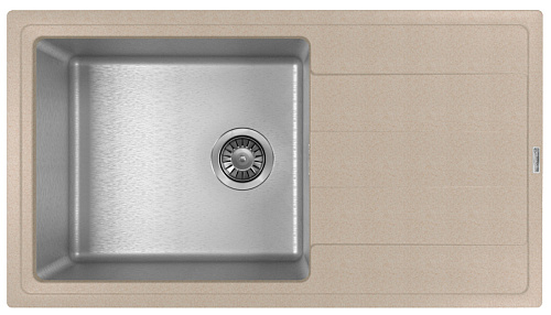 Мойка для кухни Florentina 21.400.D0860.107 Комби 86х48 см, с крылом, песочная снят с производства