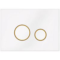 Смывная клавиша KKPol SPP/046/0/K (350/PPB/046-00-06) Vitrum Grande V4 Orbis для инсталляции, белый/матовое золото/белый