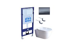 Комплект: Унитаз, Инсталляция, Кнопка смыва Aquatek Поларис SET AQUATEK ПОЛАРИС-01-034 4в1
