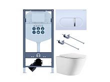 Комплект: Унитаз, Инсталляция, Кнопка смыва Aquatek Либерти SET AQUATEK ЛИБЕРТИ-042/INS-23