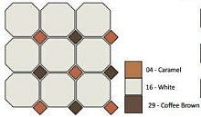 Неглазурованный керамогранит TOPCER Field Material 4416OCT04/29-A_White/Caramel/CoffeeBrown
