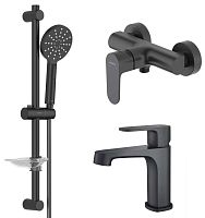 Комплект Aquatek AQ1231MB Оберон для ванной Set 3 в 1 (AQ1210MB + AQ1260MB + AQ2014MB), черный матовый