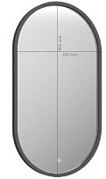 Сет № 1896 ЗЛП1079_Континент Prime standart Зеркало настенное с подсветкой, рама MDF серая