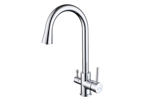 Aquatek AQ1085CR Вега Смеситель для кухни с подключением к фильтру воды (полукруглый излив), хром Aquatek AQ1085CR Вега Смеситель для кухни с подключением к фильтру воды (полукруглый излив), хром