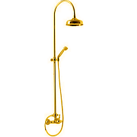 Cisal AY00405024  Arcana Royal Душевой комплект: смеситель, стойка с верхним душем, лейка+шланг, цвет золото