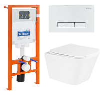 Инсталляция с подвесным унитазом BelBagno DUE BB3103CHR/SC/BB002-80/BB018-GV-BIANCO Инсталляция с подвесным унитазом BelBagno DUE BB3103CHR/SC/BB002-80/BB018-GV-BIANCO
