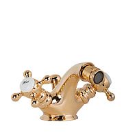 Смеситель Gattoni 1236012D0oro Vivaldi для биде с низким изливом 75 мм, с донным клапаном, золото 24кт