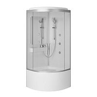 Душевая кабина AM.PM W80C-019A-090MTA Like Deep, 90х90 см гидромассажная, на высоком поддоне, стекла прозрачные,глянцевый хром