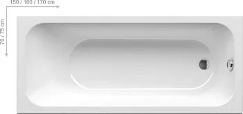 Ванна акриловая Ravak C731000000 Chrome, 160x70 см, белый