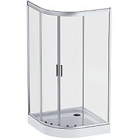 Душевое ограждение AM.PM W90UG-401-100MT Gem, 100х100 см, без поддона, 1/4 Round, профиль хром матовый/стекло прозрачное