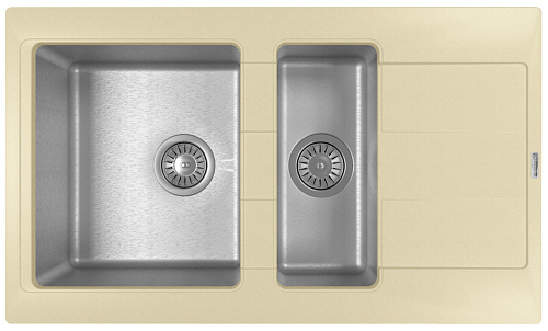 Мойка для кухни Florentina 21.410.D0860.202 Комби 86х51 см, с крылом, шампань Мойка для кухни Florentina 21.410.D0860.202 Комби 86х51 см, с крылом, шампань снят с производства
