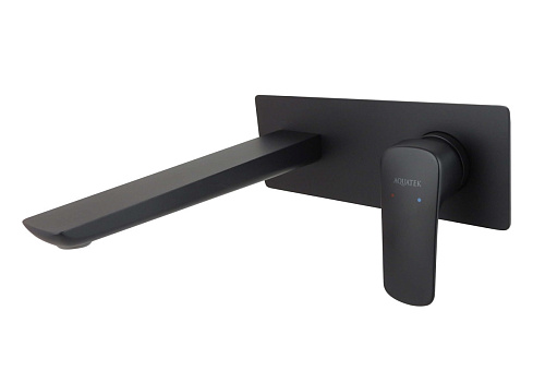 Смеситель Aquatek AQ1013MB Вега для раковины, настенный (внешняя и скрытая часть), черный матовый