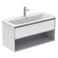 Тумба Ideal Standard E0828KN Connect Air для раковины 100х44 см, подвесная, Glossy White + Matt Light Grey (белый глянцевый + светло-серый матовый) Тумба Ideal Standard E0828KN Connect Air для раковины 100х44 см, подвесная, Glossy White + Matt Light Grey (белый глянцевый + светло-серый матовый)