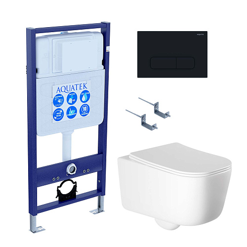Инсталляция с подвесным унитазом Aquatek ЛУГАНО SET AQUATEK ЛУГАНО-015 4в1