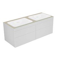 Тумба Keuco 31575750100 Edition 400 под умывальник 140х53.5 см, белый/стекло матовое кашемир