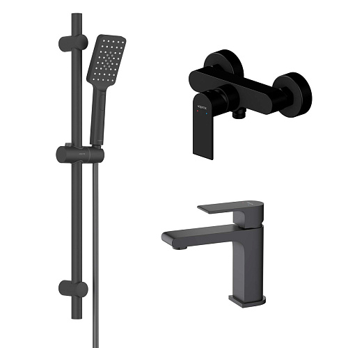 Комплект Aquatek AQ1431MB Лира для ванной Set 3 в 1 (AQ1410MB + AQ1460MB + AQ2018MB), черный матовый Комплект Aquatek AQ1431MB Лира для ванной Set 3 в 1 (AQ1410MB + AQ1460MB + AQ2018MB), черный матовый