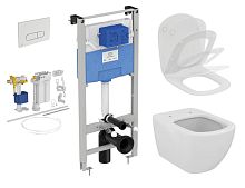 Комплект 5 в 1 Ideal Standard R029901 Prosys Tesi AquaBlade®: подвесной унитаз T007901 + крышка-сиденье T352701 + инсталляция для монтажа R020467 + клавиша смыва Oleas M1 R0117AA + сливная арматура SmartFlush R018667, Euro White (евробелый) Комплект 5 в 1 Ideal Standard R029901 Prosys Tesi AquaBlade®: подвесной унитаз T007901 + крышка-сиденье T352701 + инсталляция для монтажа R020467 + клавиша смыва Oleas M1 R0117AA + сливная арматура SmartFlush R018667, Euro White (евробелый)