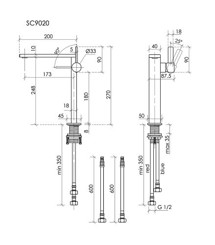 Смеситель для раковины Sancos Linn SC9020BN