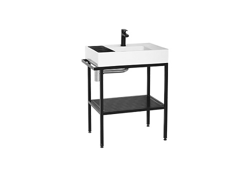 Тумба Creavit AR065-M+AR065 Arya с раковиной 70х68 см, черный купить недорого в интернет-магазине Керамос