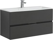 Тумба с раковиной Aquanet 00242608 Алвита, 100х45 см, серая Тумба с раковиной Aquanet 00242608 Алвита, 100х45 см, серая