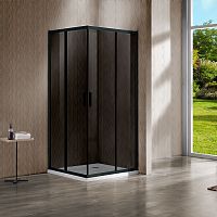 Душевой уголок Vincea VSS-1G1011CGB Garda, 110х100 см, профиль черный/стекло тонированное