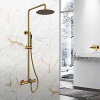 Душевая стойка Vincea VSFS-1V1TBG Vogue термостатическая, брашированное золото