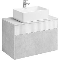 Набор Акватон 1A2762K1MH4C0 Марбл: тумба-раковина 80х46 см, слэйт\белый матовый + раковина MILA накладная 35х50 см