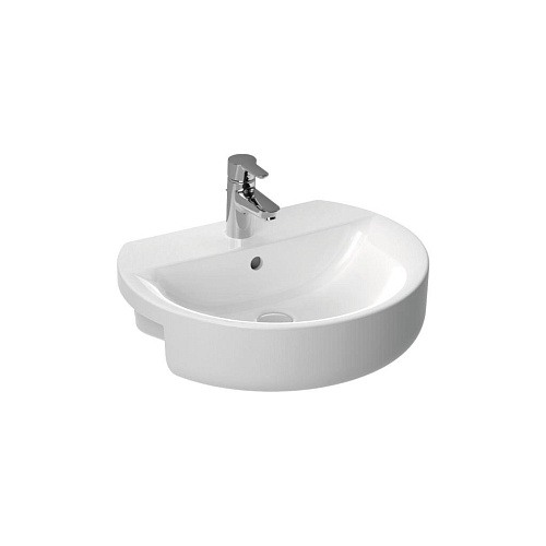 Раковина Ideal Standard E792301 Connect Sphere полувстраиваемая 55х46 см, с 1-м отверстием под смеситель, Euro White (евробелый)