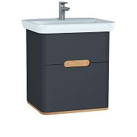 Тумба Vitra 60834 Sento с раковиной 63х49 см, подвесная, с LED подсветкой и датчиком движения, антрацит матовый Тумба Vitra 60834 Sento с раковиной 63х49 см, подвесная, с LED подсветкой и датчиком движения, антрацит матовый