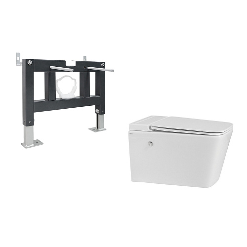 Инсталляция с подвесным унитазом Abber Rechteck AC1202P-AC0101P купить недорого в интернет-магазине Керамос