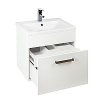 Тумба с умывальником, 50 см, подвесная, белая, New Mirro, IDDIS, NMIR50Wi95K