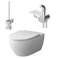 Комплект AM.PM CK11H0504W Awe: унитаз подвесной с гигиеническим душем, белый/хром