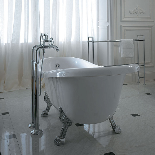 Globo PA100bi/cr  Paestum Ванна отдельностоящая 170х80см, с ножками, ванна: белая, ножки: хром снят с производства