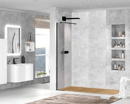 Душевая перегородка CEZARES LIBERTA-L-1-25-GR-NERO Душевая перегородка CEZARES LIBERTA-L-1-25-GR-NERO