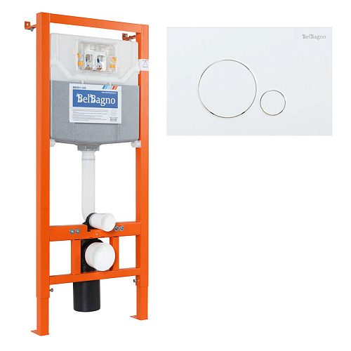 Комплект: инсталляция+клавиша смыва BelBagno BB001-120/BB014-SR-BIANCO Комплект: инсталляция+клавиша смыва BelBagno BB001-120/BB014-SR-BIANCO