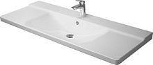 Раковина Duravit 2332120000  P3 Comforts для мебели, с переливом, с 1 отв. под смеситель, вкл. заглушку для перелива, хром, 125x50 см, белая