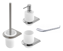 Сет № 1814 LINER-PH-01, Держатель туалетной бумаги  + LINER-SOIS-V-01, Дозатор + LINER-TBS-V-01, Ершик для унитаза + LINER-TUMS-01, Стакан для зубных щеток Сет № 1814 LINER-PH-01, Держатель туалетной бумаги  + LINER-SOIS-V-01, Дозатор + LINER-TBS-V-01, Ершик для унитаза + LINER-TUMS-01, Стакан для зубных щеток