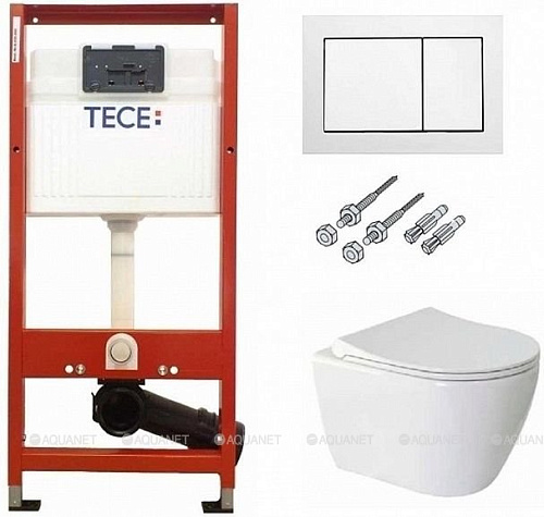 Комплект: Унитаз, Инсталляция, Кнопка смыва TECE  9400000WC