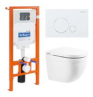 Инсталляция с подвесным унитазом BelBagno SENSO-R BB017CHR/BB865SC/BB002-80/BB014-SR-BIANCO