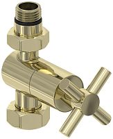 Вентиль Сунержа 020-1409-1234 прямой, (крест) G 1/2" НР х G 3/4" НГ, шампань