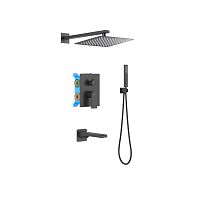 Душевой комплект Aquatek AQ1473MB Лира Set 4 в 1, черный матовый