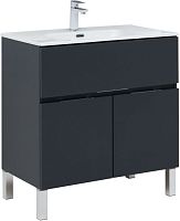 Тумба с раковиной Aquanet 00274119 Алвита New, 81х47 см, серая Тумба с раковиной Aquanet 00274119 Алвита New, 81х47 см, серая