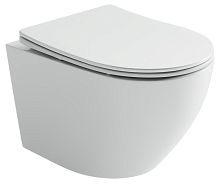 Унитаз Ceramica Nova CN11001 Uno Rimless подвесной, 36.5х49 см, глубокий смыв, с ультра тонкой крышкой-сиденьем, белый