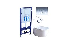 Комплект: Унитаз, Инсталляция, Кнопка смыва Aquatek Поларис SET AQUATEK ПОЛАРИС 01-018 4в1