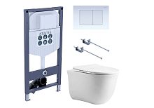Комплект: Унитаз, Инсталляция, Кнопка смыва Aquatek КЛАССИК AQUATEK SET КЛАССИК cm-INS23-009 4в1