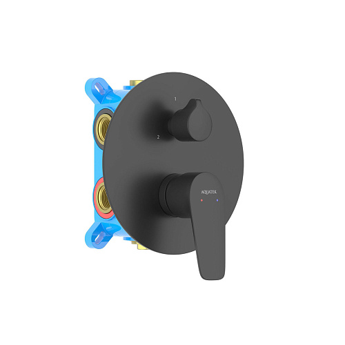 Смеситель Aquatek AQ1147MB Бетта  для ванны, 3 режима (внешняя и скрытая часть), черный матовый